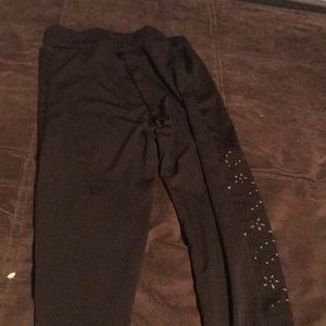 Black pants with side pattern